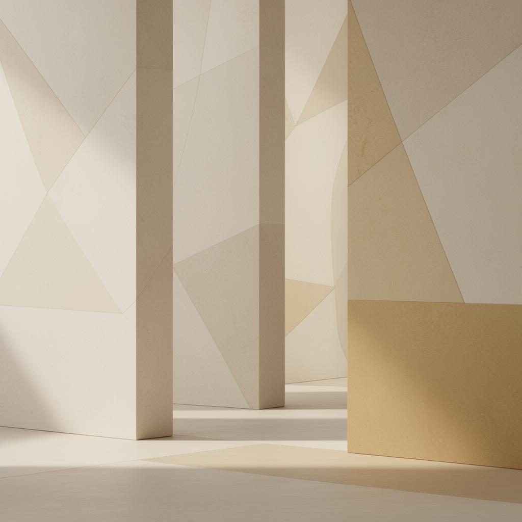 Abstract architectural forms with soft geometric patterns
